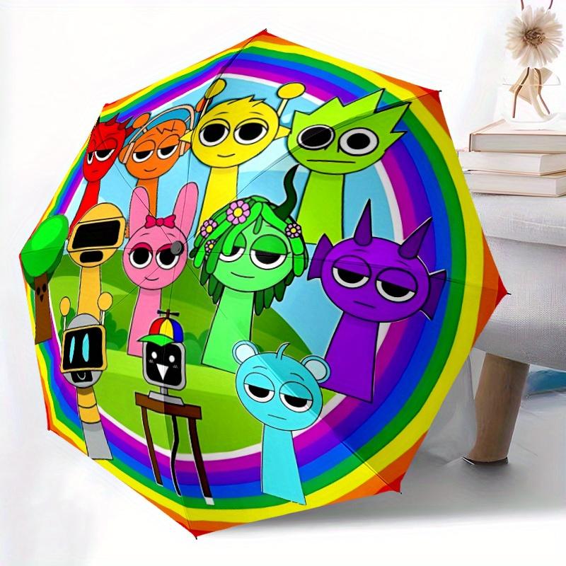 1pc Sprunki Automatic Open/close Folding Umbrella, Compact Portable Travel Umbrella, Perfect Gift, Durable Construction y250813108