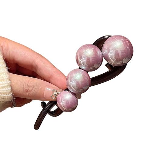 Hairpin Faux Pearls Cat Puppy Shape Hair Claw Back Head Hair Clip Acrylic Hair Styling Tool