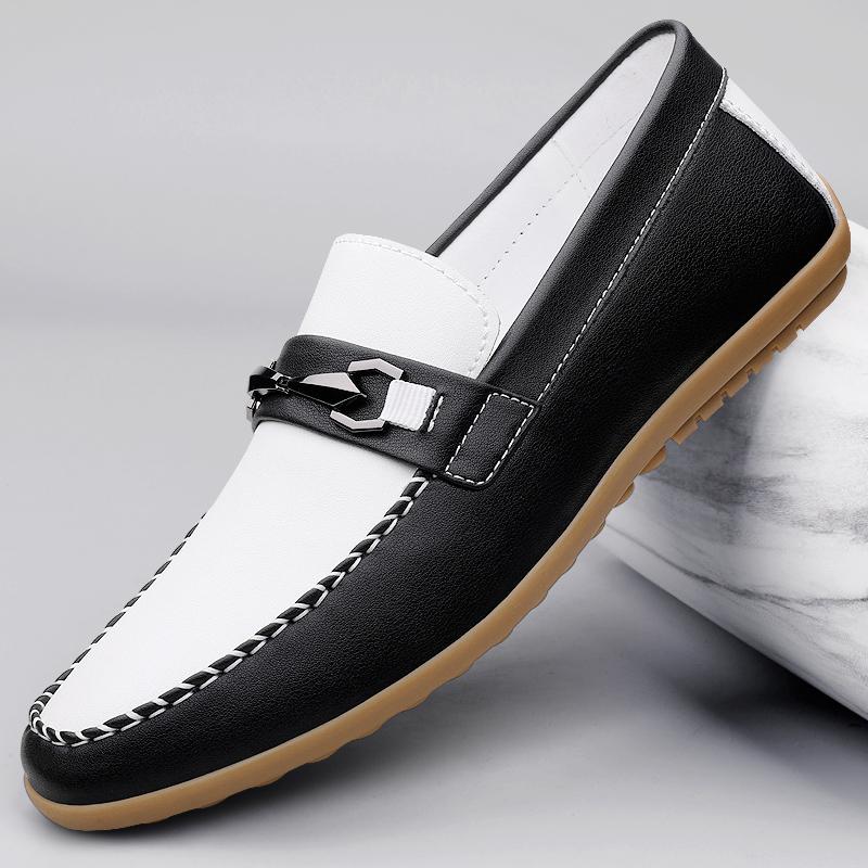 Fashion Genuine Leather Men's Loafers Soft Driving Moccasins High Quality Slip on Flats Luxury Male Driving Footwear Business Sneakers