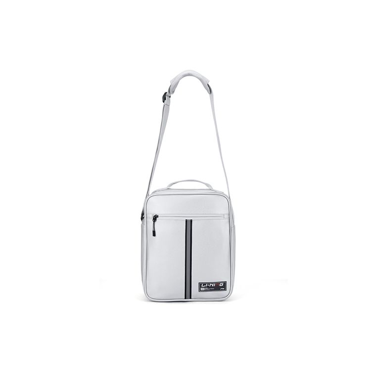 Li Ning Training Series Casual Soft Durable Synthetic Leather Table Tennis Shoulder Bag Unisex bags Gray ABDS225-2 Gray