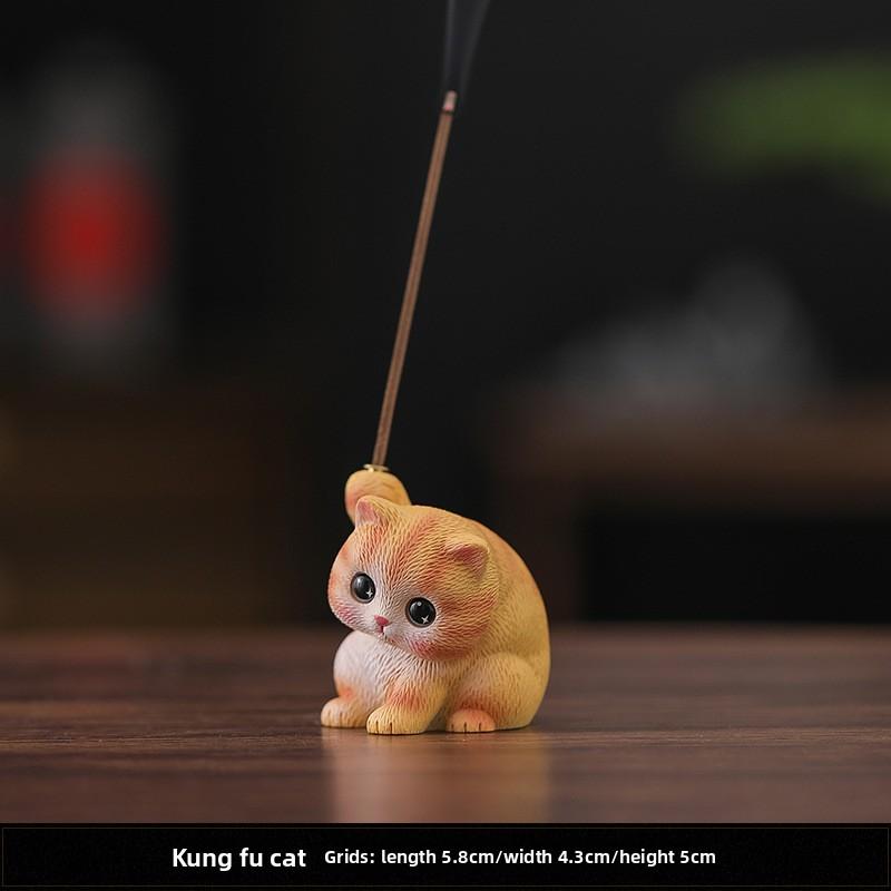 Creative Cute Kitten Incense Insert Ornament Household Indoor Incense Tray Incense Holder Incense Burner Tea Table Tea Pet Line Incense Burner
