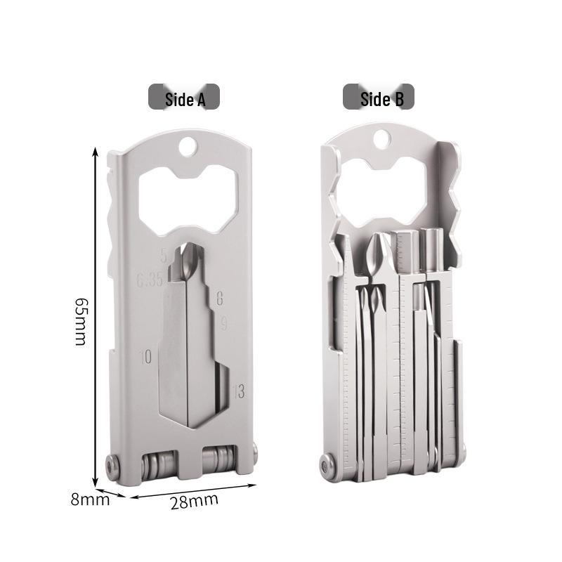 Portable 13-in-1 Multifunctional Stainless Steel Folding Screwdriver Tool for Outdoor Use
