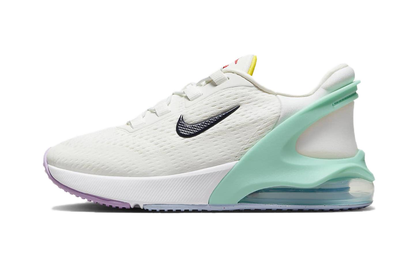 

Nike Air Max 270 Go Abrasion Resistant Low top Kids Lifestyle Shoes White Cyan Purple Children Aged 3 7 Years Old DV1969-105 28