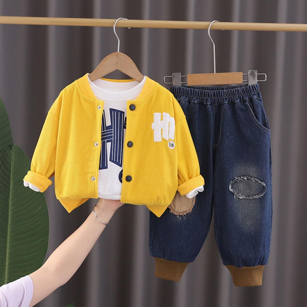 Kids Casual Long-Sleeve Set, Comfortable Daily Wear Outfits
