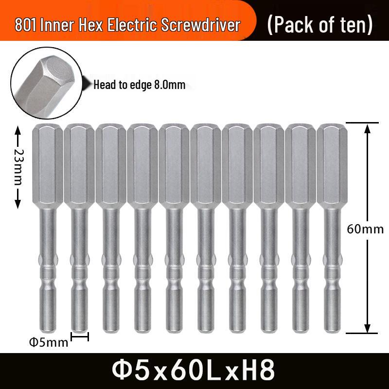Nigao 801 5mm Hex Socket Electric Screwdriver Bit S2 Hardened Tool