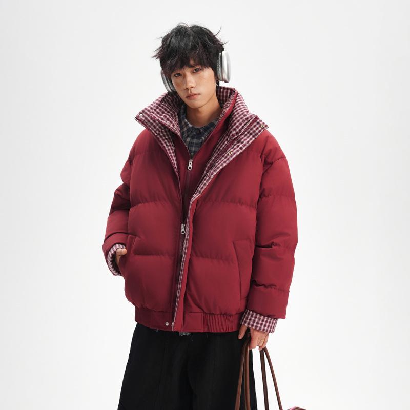 

Men s 2025 Trendy Warm Loose-Fit Korean Cotton Jacket S
