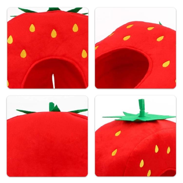 Plush Strawberry Hat Red Strawberry Hat  Funny Strawberry Caps Halloween Performances Photo Props for Women Men Gifts