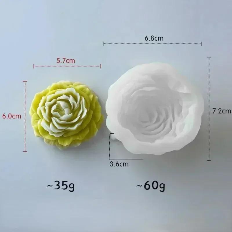 Neue 3D Große Pfingstrosenblüte Silikon Kerzenformen DIY Blumen Kerze Gips Harz Seife Schokolade Herstellung Form Valentinstagsgeschenk