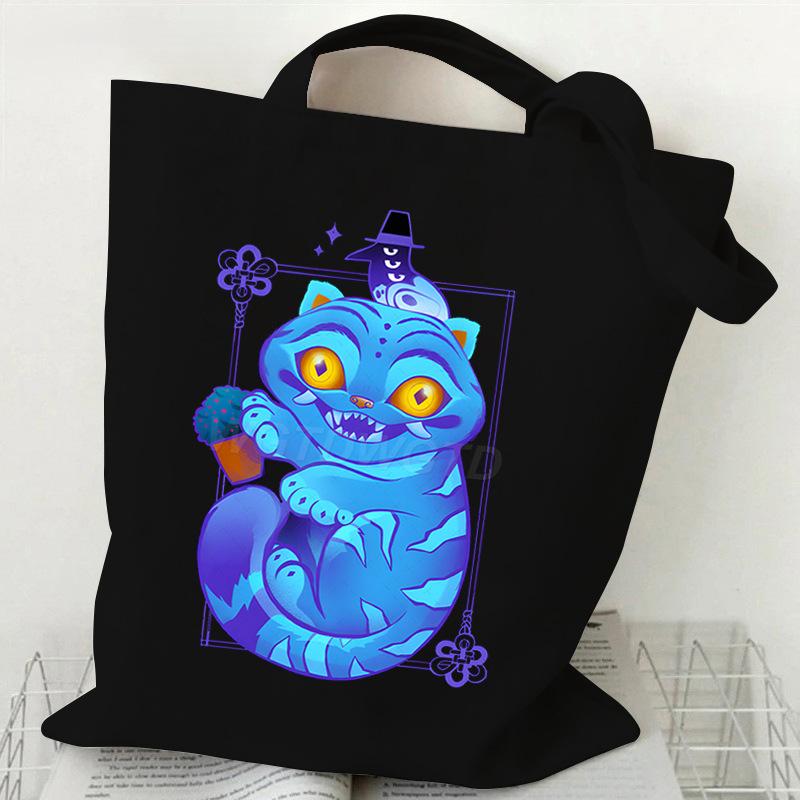 Witch Hunters Peripheral Printing Fashion Shoulder Bag Women's Large Capacity Student Portable Tote Bag Canvas Bag
