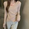 Sweater design sense niche inside with autumn and winter new top collar knitted bottoming shirt women