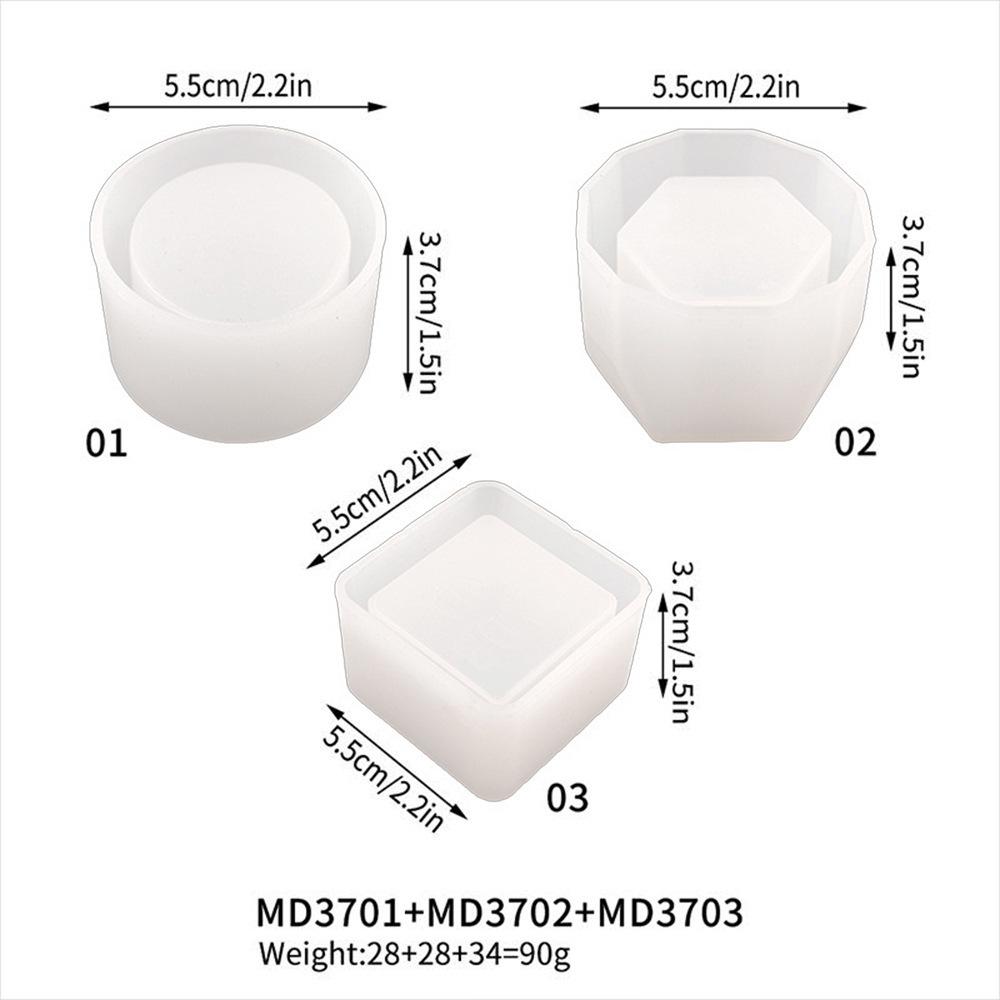 

Round Candle Mold Flexible Square Candle Mold Oval Storage Box Mold White For Resin Casting Arts And Crafts Candle Making