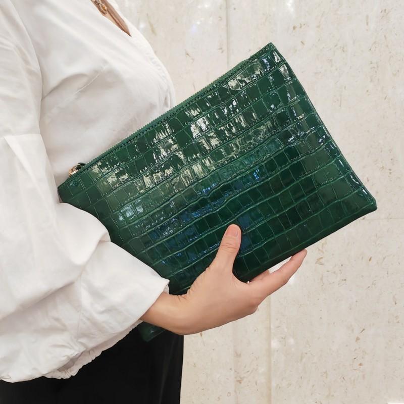 Mode Krokodil Vrouwen Envelop Clutch Tas Dames Avondfeest Grote Clutches Handtas PU leer Alligator telefoon portemonnees bolsas