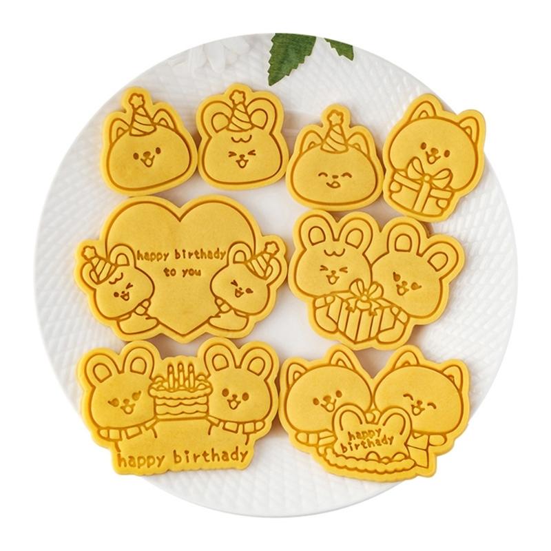 Animal Cookie Molds Bakings Pastrys Bakewares Cartoon Animal Biscuit Cutter Plastic Cookie Moulds Plastic Material