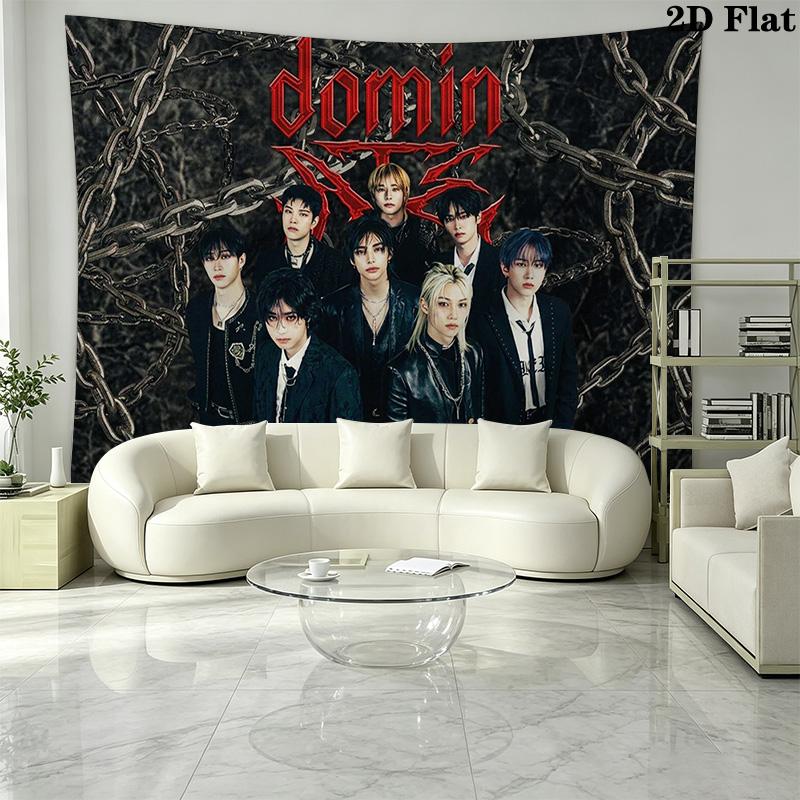 SKZ Kpop Wall Tapestry Aesthetic Wall Hanging Printed Fabric Blanket Decorative Tapestries for Bedroom Living Room Home Decor