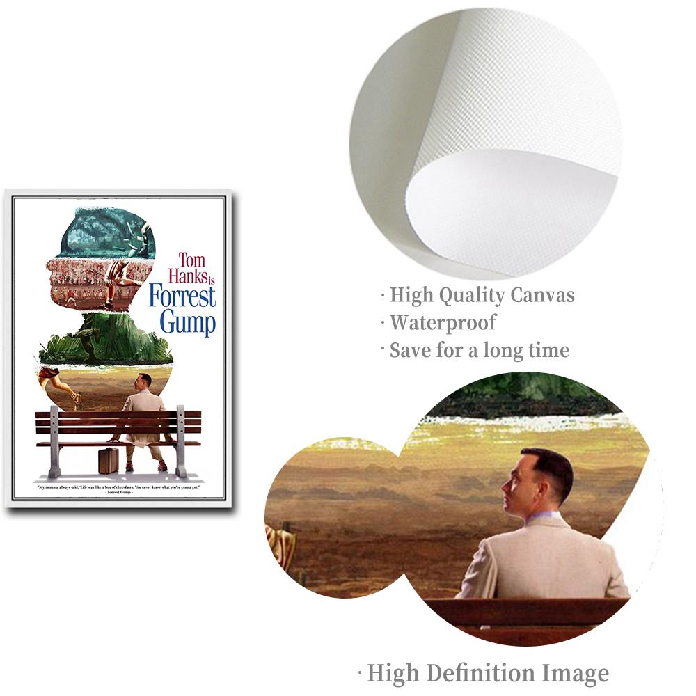 Forrest Gump - Klassischer Film - HD - Star - Wandkunst - Wohnkultur - Leinwand - Malerei - Kunst - Nordische Dekoration - Café - Bar - Hotelzimmer - Poster