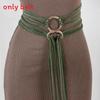 Medieval Renaissance Green Snake Belt With Decorative Buckle For Cosplay And Costume Accessory