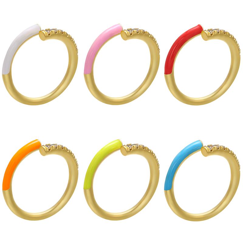 HECHENG ,colorful Neon Ring ,wholesale ,CZ Rainbow Ring for Women, Zircon Accessries, Adjusted Open Finger Ring VJ24