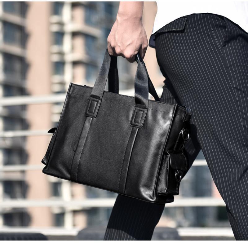 Herren Aktentasche Handtasche Großvolumige Lässige Dokumententasche Horizontale Laptoptasche