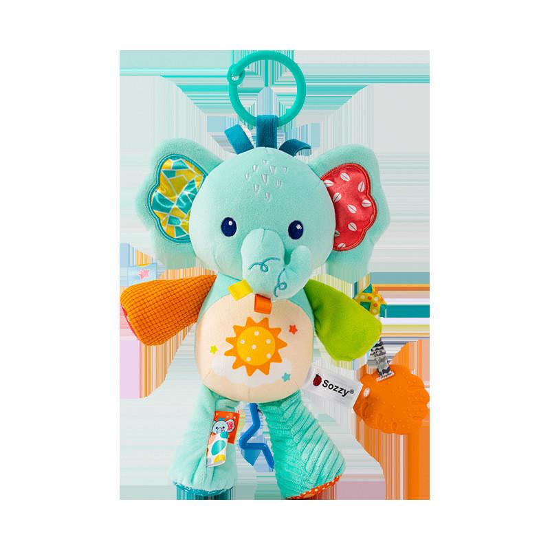 Elephant Lion Dog Plush Animal Music Box Toy With Hanging Bell For Infant Sleep And Sensory Development