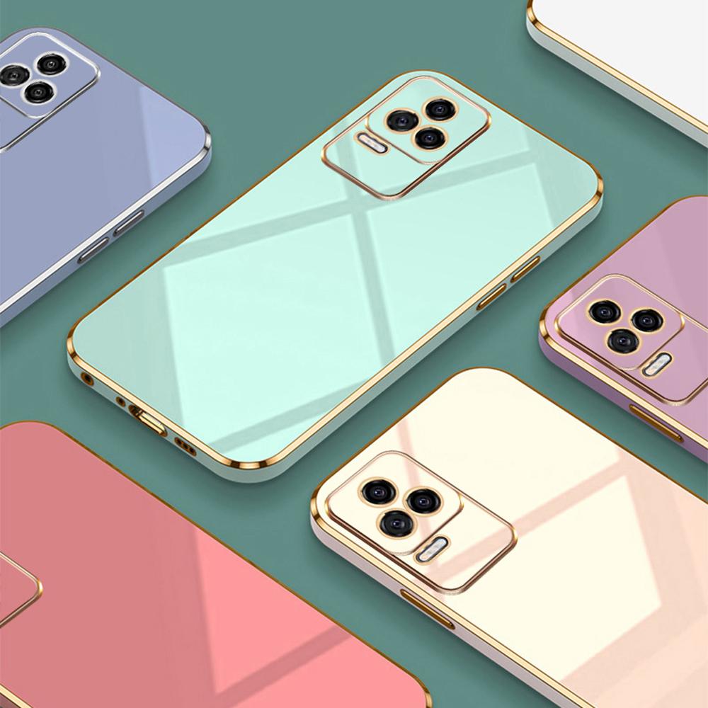 Für Xiaomi Poco F4 Hülle Poco F4 Cover 22021211RG 22021211RI Luxus Square Plating Redmi K40S Telefonhülle Stoßfeste Rückseite