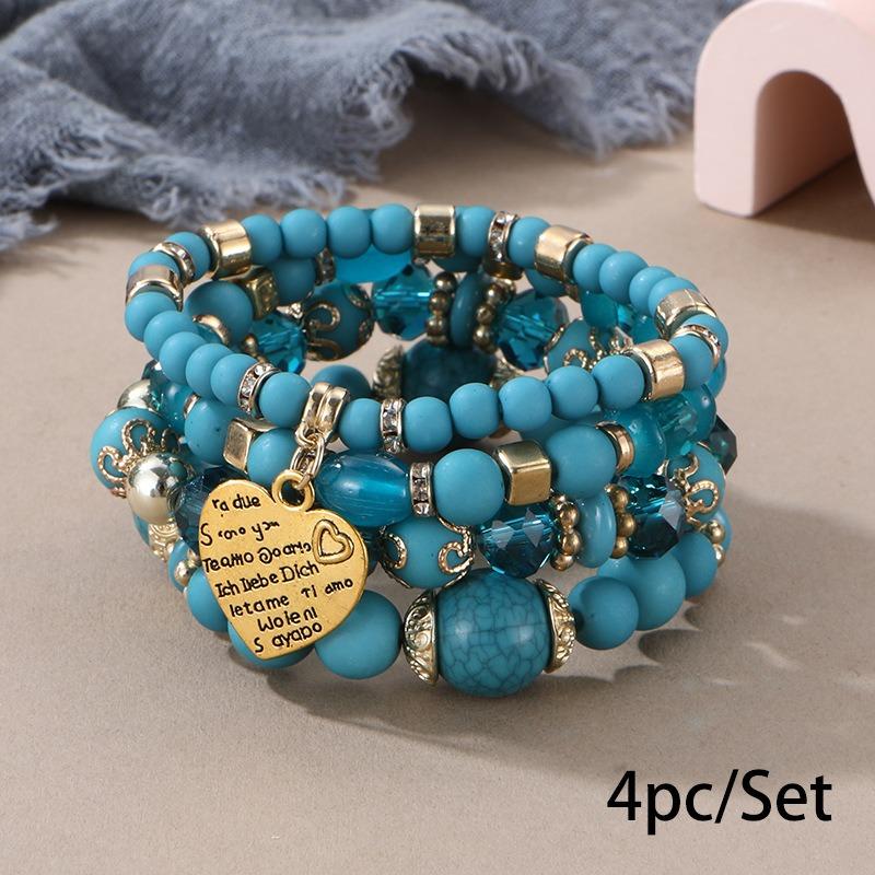 Bohemian bracelet creative tassel multi-layer beaded bracelet