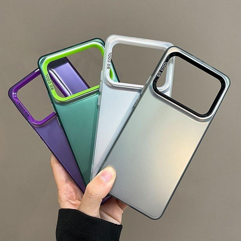 Colourful Silver Laser Gradient Case for POCO F6 POCO F6 Pro X6 Pro F5 Pro X5 F4 F3 Frosted Acrylic Camera Protect