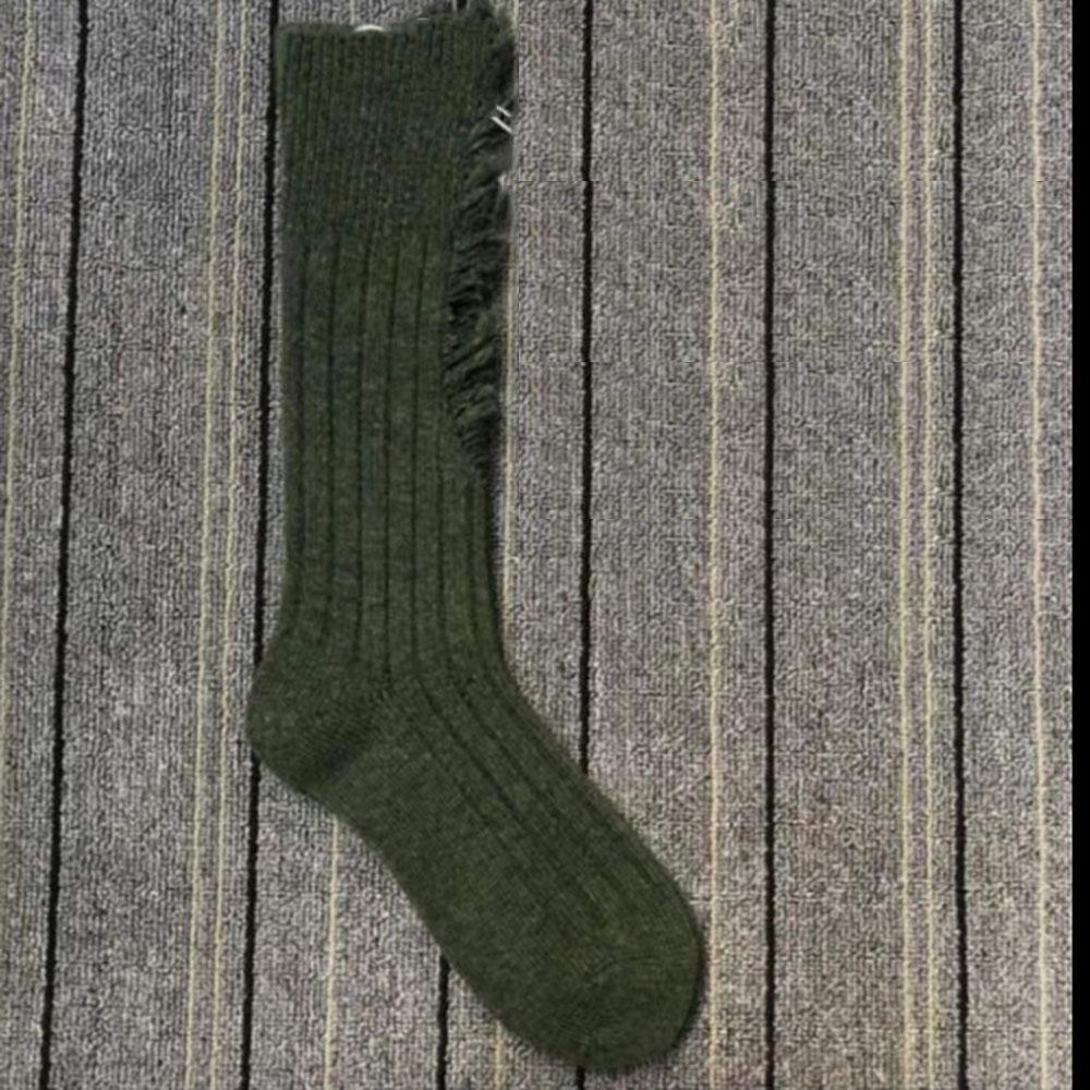 

Уличный стиль Рваные Готические Однотонные Вязаные Носки с рубчиком и рваным краем Летние Чулочные носки