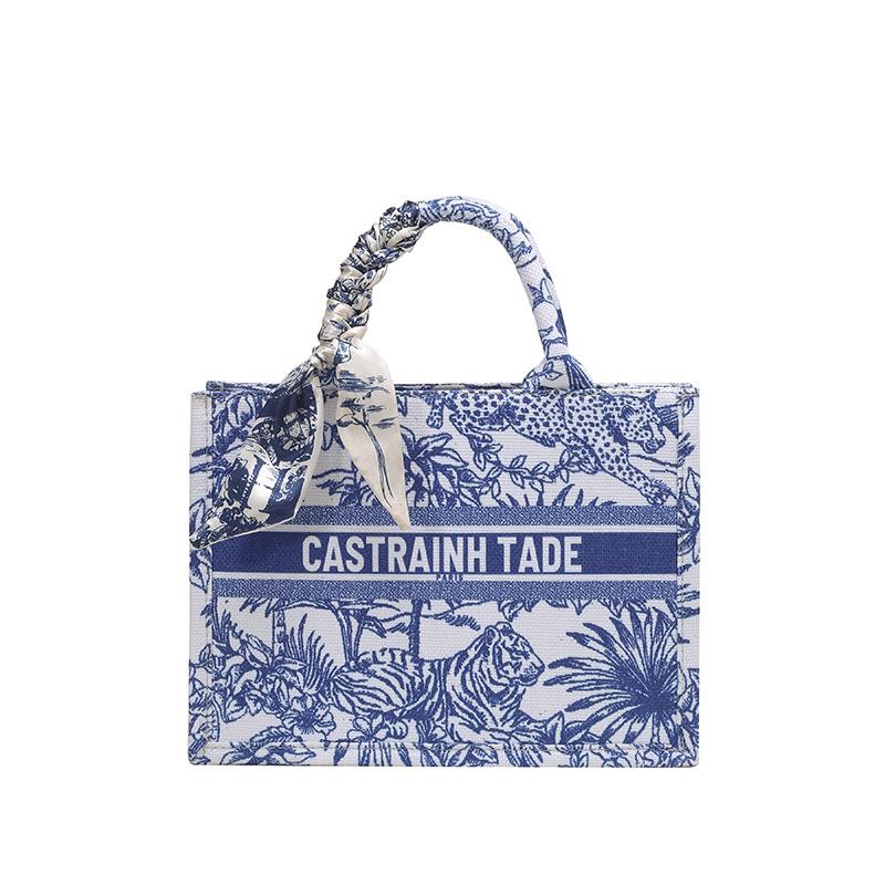 2025 Women's Large Capacity Fashion Tote: Simple Print Handbag & Souvenir Shopping Bag