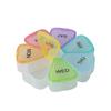 Portable 7-Compartment Weekly Pill Organizer, Petal-Shaped Supplement Dispenser
