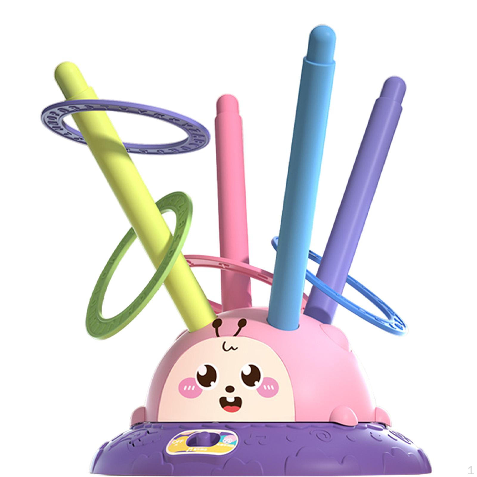 

2 in 1 Musical Jump Indoor Outside Toys Active Game Early Development Ring Toss Skipping Rope рожевий