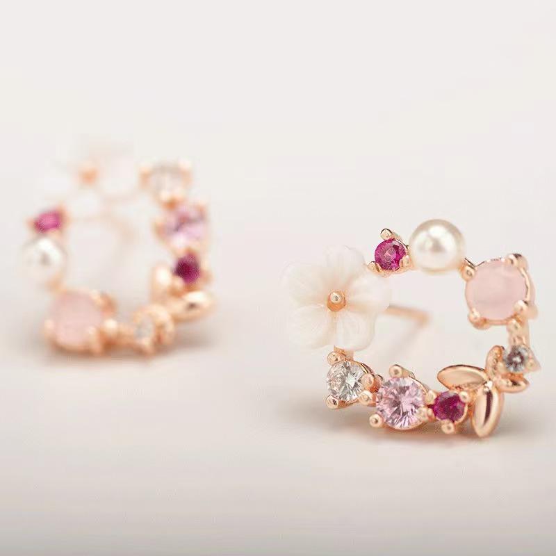 Modische High-End Light Luxury Florale Kranz Ohrstecker für Damen - Herbst/Winter Design