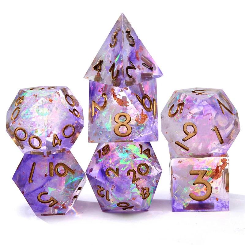 7Pcs/Set Resin For DND Dice D&D Dice Set D4 D6 D8 D10 D% D12 D20 Polyhedral Games For  Dungeons And Dragons Table Games MTG RPG