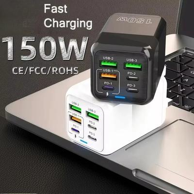 150W kabel super rychlé nabíječky 10A ultra vysokorychlostní rychlé nabíjení 6 portů PD typ C QC 3.0 pro iPhone nabíječka Samsung