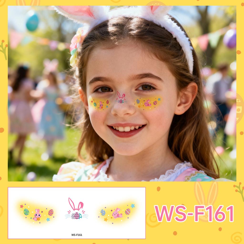 New Stock Easter Makeup Tattoo Stickers Egg Face Holiday Party Cute Bunny Children DIY