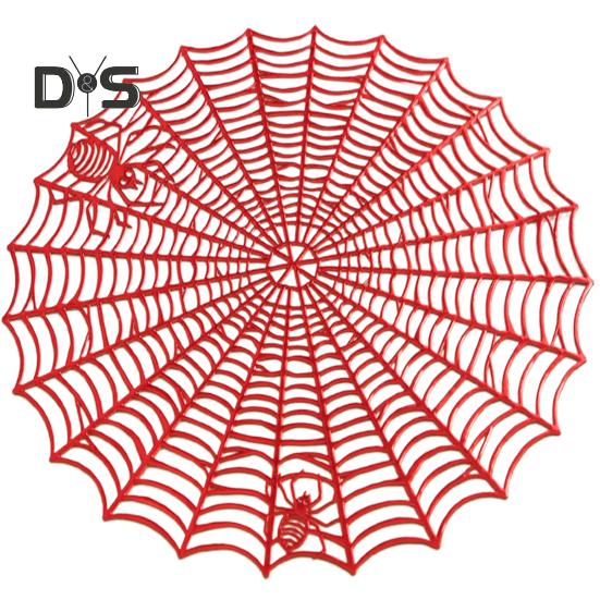 Placemat Spider Web Shape Table Mat Easy To Clean Heat Resistant Table Placemat for Home Halloween Decor