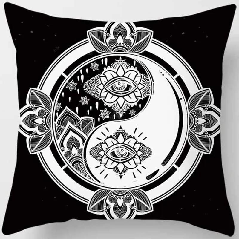 Mandala Mysterious Retro Religious Yoga Taie d'oreiller, Symdazers, Home Decorative Cojines, Sofá Poduszka