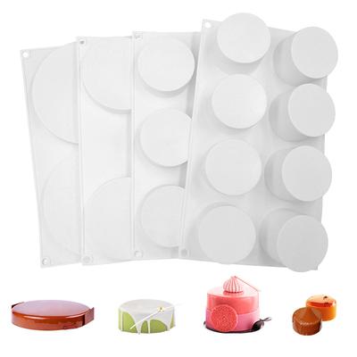 Multiple Mousse Cake Mold Cylinder-Shaped Silicone Mould Dessert Decoration Accessories Muffin Pan Baking Tools