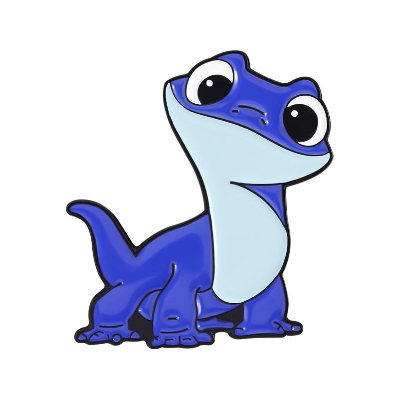 Cute Little Blue Lizard Enamel Pins Anime Movie Character Brooches Lapel Badges Cartoon Animal Jewelry Gift for Friends