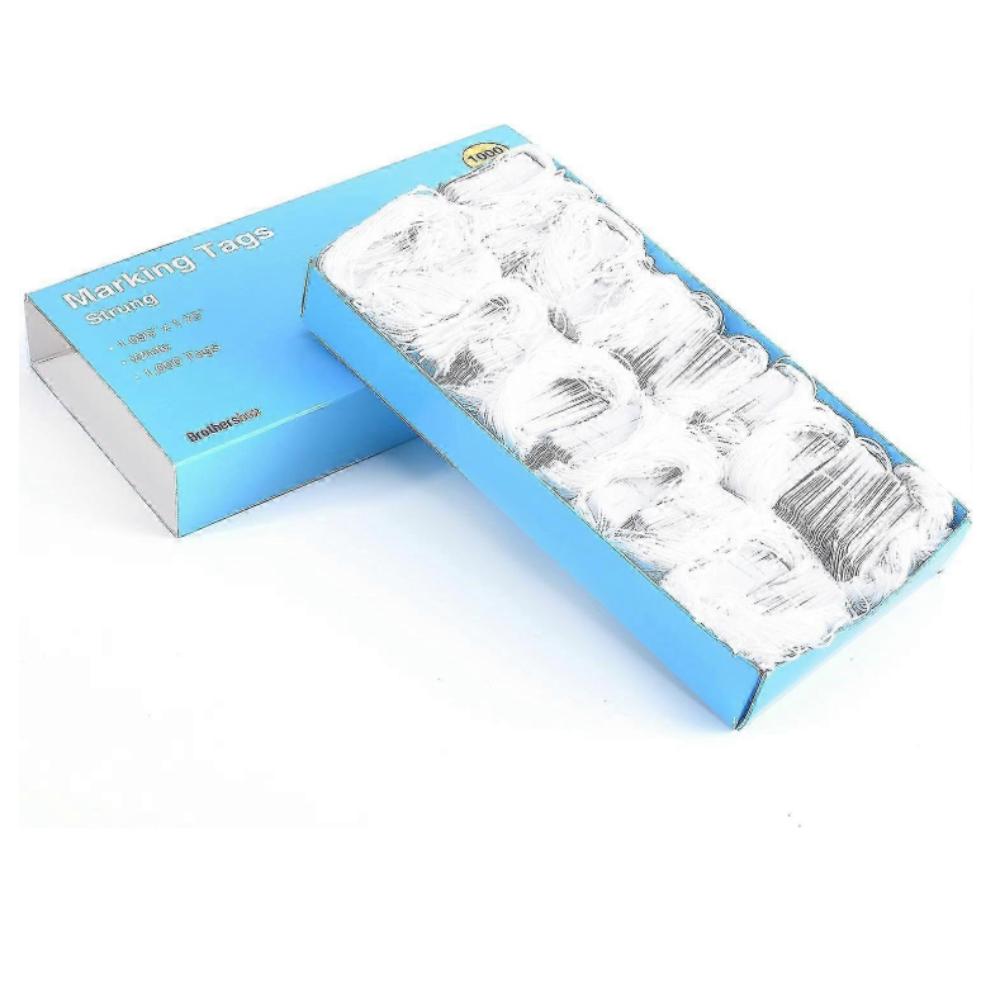 Price Tags With String Attached, 100pcs White Smooth Surface Marking Merchandise Strung Tags Writable Label Hang Tags For Pricing Gift Jewelry Clothin
