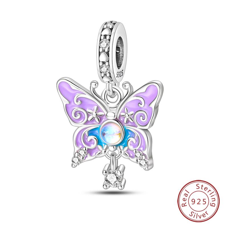 100% Copper Exquisite Cubic Zircon Butterfly Bee Ladybug Charms Bead Fit Qikaola Original Bracelet Fine Diy Jewelry