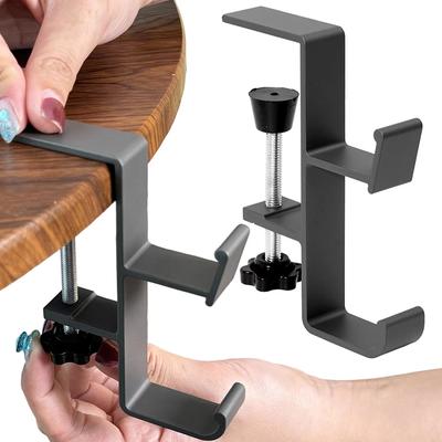 1pcs Adjustable Desk Edge Hook Gaming Headset Desk Bag Hanger Key Backpack Storage Hanging Hook Punch-Free Home Office Organizer