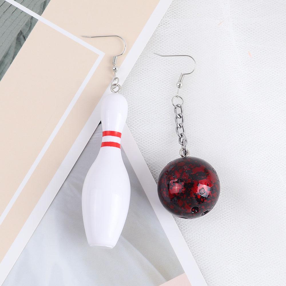 New Punk Cool Sport Bowling Balls Dangle Earrings Funny Resin Tennis Ball Drop Earring For Women Fashion Jewelry Sport Party