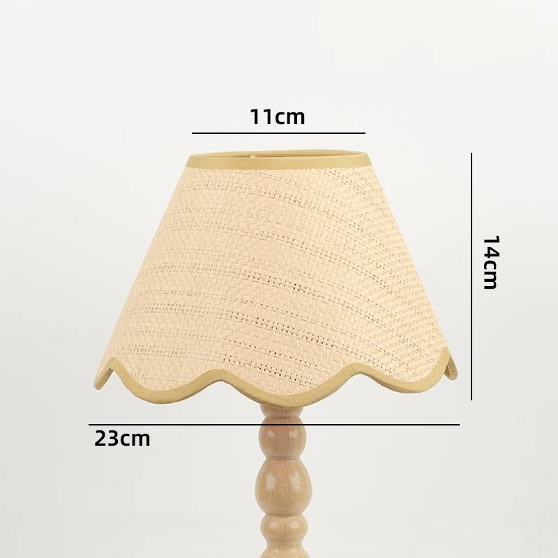 Retro Linen Fabric Floral Pattern Lampshades Pastoral Style Pleated Table Lampshade Bedroom Hotel Bedside Floor Lamp Cover