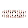 Cross-border 3D three-dimensional new luxury red-brown carved manicure nail piece, leopard print almond type wearing nail piece, advanced sense