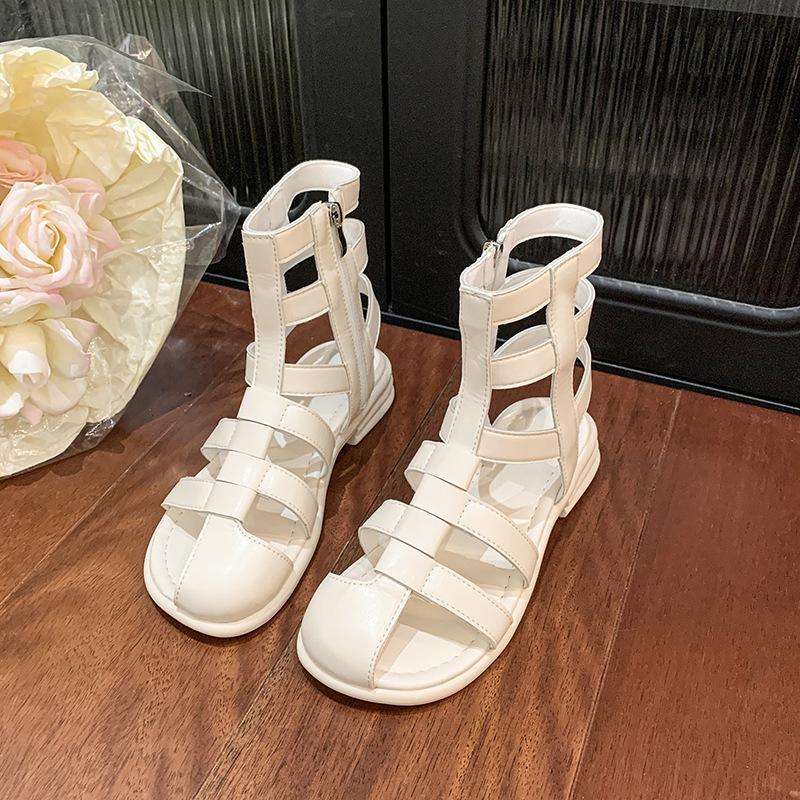 

Korean version of woven Roman shoes medium tube cool boots spring and summer 2025 new lightweight versatile casual beach sandals women 40