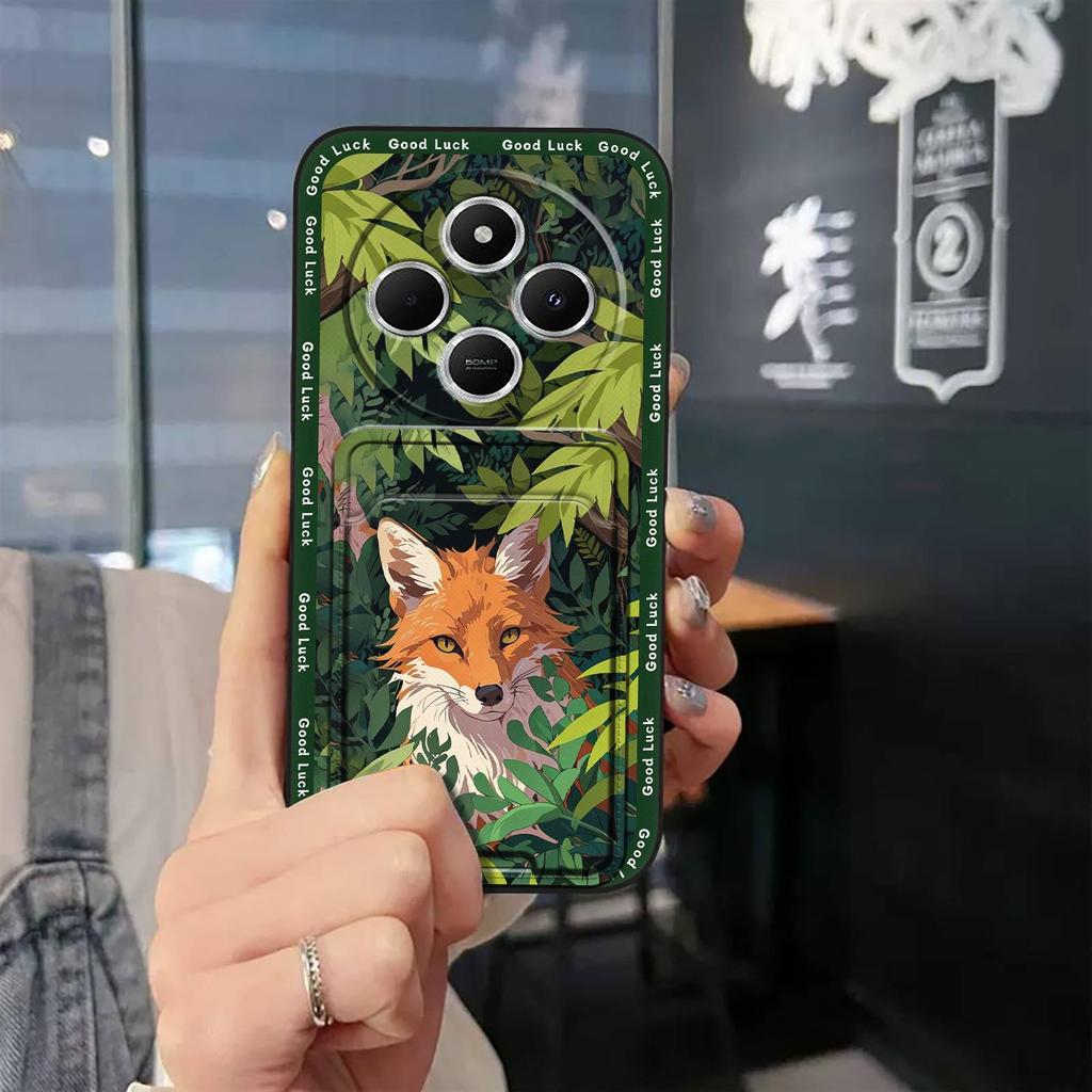 Fashion Design Back Cover Phone Case For Redmi A4 5G Cartoon Card Bag Cover Waterproof Dirt-resistant Silicone TPU Cute