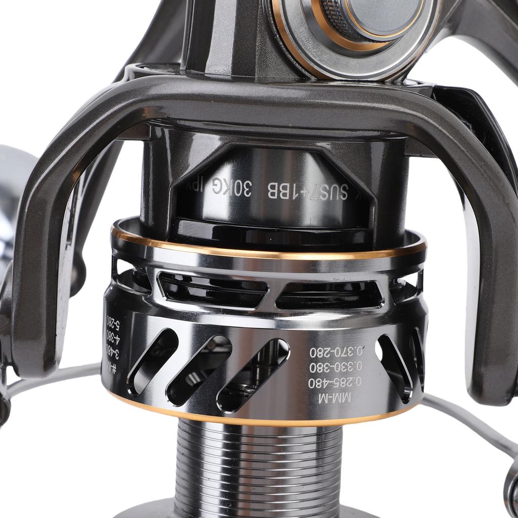 Volledig Metalen Spinmolen 66.1Lbs Weerstand Magnetische Rem 5.2:1 Versnellingsverhouding Soepele Lange Werp Vismolen Verwisselbaar voor Zoutwater Zoetwater