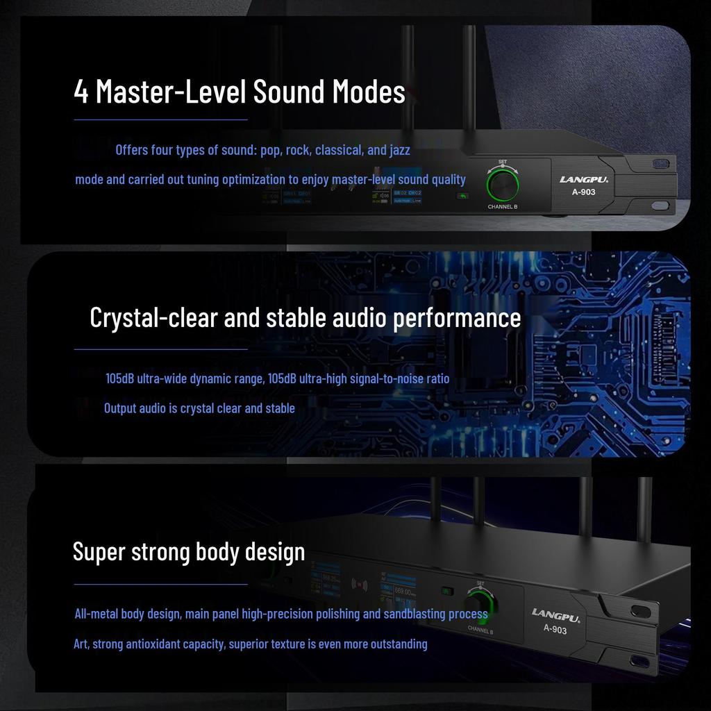 High-End Professional True Diversity Wireless Microphone for Large Outdoor Performances