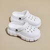 New Summer Sandals for Women's Thick-soled Toe Thick-soled Heightened Semi-tug-tug Shoes Comfortable and Casual