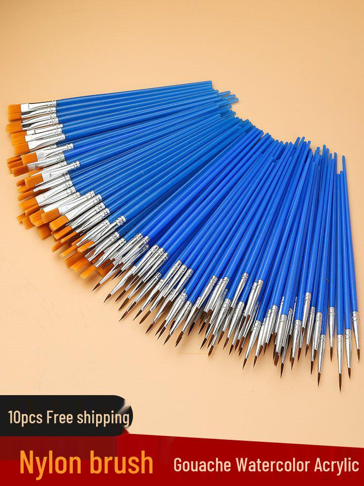 Wei Zhuang Kids' DIY Plaster Nylon Fine Liner Blue Brush for Oil Painting & Graffiti.